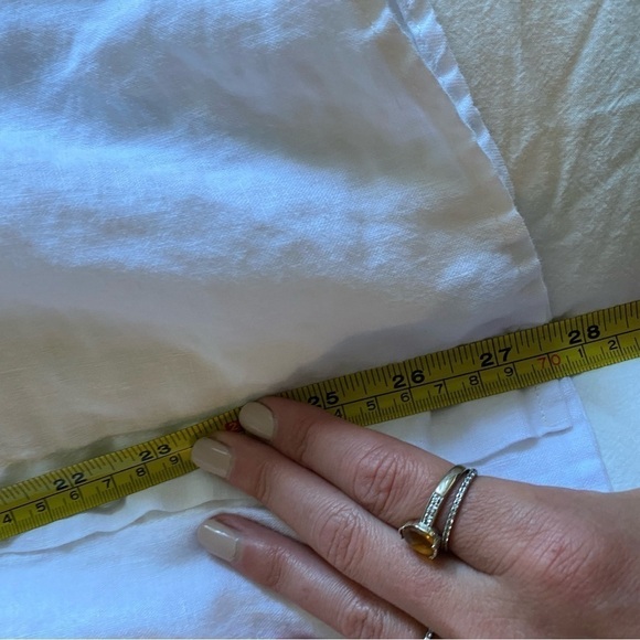 In Bed Store Women’s White Linen Button Down Shirt Blouse Pajama Top Size 2 - Picture 8 of 9